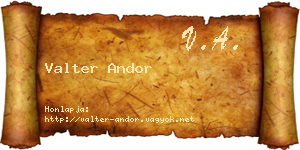 Valter Andor névjegykártya
